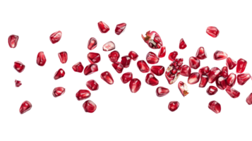 Falling Pomegranate Seeds on Transparent Background, Format png