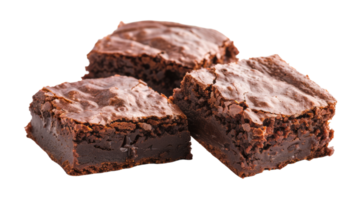 Fresh Chocolate Brownie on Transparent Background, Format png