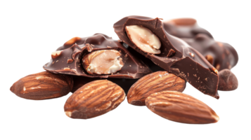 Almonds in Chocolate on Transparent Background, Format png