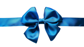 Blue Bow and Ribbon on Transparent Background, Format png