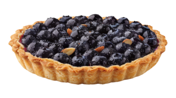 Blueberry Almond Tart on Transparent Background, Format png