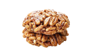 Pecan Praline in Front View on Transparent Background, Format png