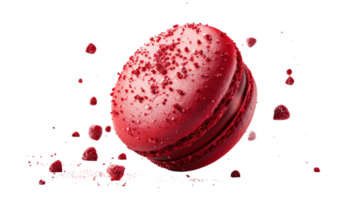 vermelho veludo macaron em transparente fundo, formato png