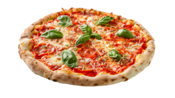 Pizza Margherita auf transparent Hintergrund, Format png