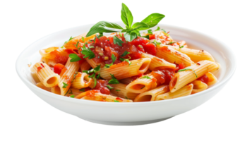 Mezze Penne with Sauce on Transparent Background, Format png
