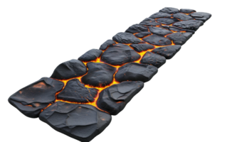 Setting with Lava Stone Accents on Transparent Background png