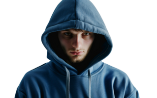 Blau Kapuzenpullover auf transparent Hintergrund png