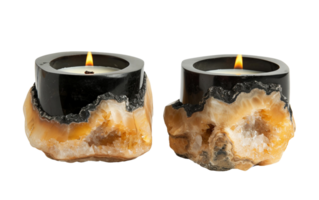 Onyx Candle Holders on Transparent Background png