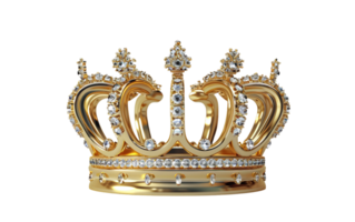 ein golden Krone Porträt auf transparent Hintergrund png