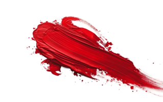 Red Acrylic Brushstroke on Transparent Background png