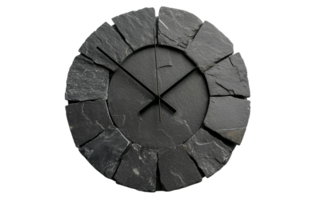 Slate Wall Clock Design on Transparent Background png