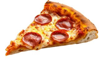 A Slice of Pepperoni Pizza on Transparent Background png