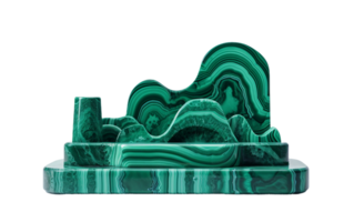 The Allure of Malachite in Your Workspace on Transparent Background png