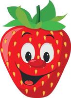 Fruits Characters Collection. illustration of a funny and smiling strawberry character. vector