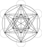 Geometrical figures. Sacred Geometry Davids Star and Metatrons Cube illustration vector