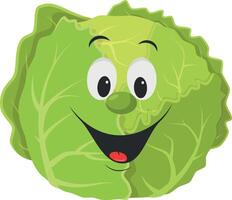 Vegetables Characters Collection. illustration of a funny and smiling lettuce in cartoon style. vector