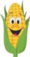 Vegetables Characters Collection. illustration of a funny and smiling corncob in cartoon style. vector