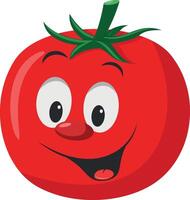 Vegetables Characters Collection. illustration of a funny and smiling tomato in cartoon style. vector