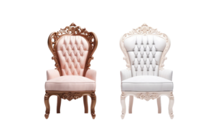 la mariée et jeune marié chaises sur transparent Contexte png