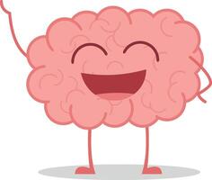 illustration of a healthy and funny brain in cartoon style. vector