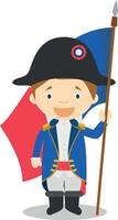 French revolution soldier cartoon character. Illustration. Kids History Collection. vector