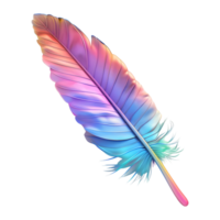 3D Rendering of a Bird Colorful Fur or Feather on Transparent Background png