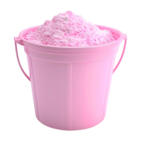 3D Rendering of a Pink Plastic Basket With Pink Salt in it on Transparent Background png