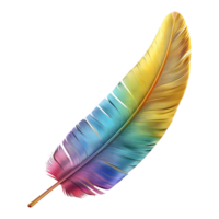 3d le rendu de une oiseau coloré fourrure ou plume sur transparent Contexte png