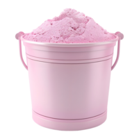 3d representación de un rosado el plastico cesta con rosado sal en eso en transparente antecedentes png