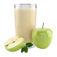 3D Rendering of a Apple Shake Glass on Transparent Background png