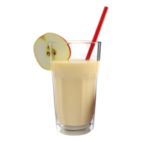 3D Rendering of a Apple Shake Glass on Transparent Background png