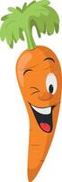 Vegetables Characters Collection. illustration of a funny and smiling carrot in cartoon style. vector