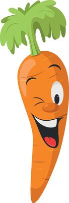 Vegetables Characters Collection. illustration of a funny and smiling carrot in cartoon style.