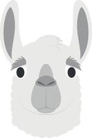 llama cara en dibujos animados estilo para niños. animal caras ilustración serie vector