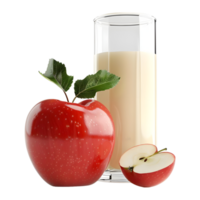 3D Rendering of a Apple Shake Glass on Transparent Background png