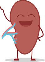 illustration of a healthy and funny spleen in cartoon style. vector