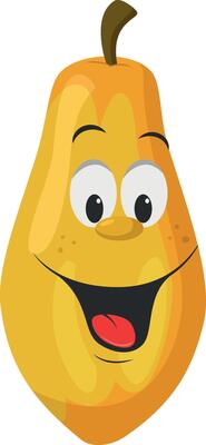 Fruits Characters Collection. illustration of a funny and smiling papaya character.