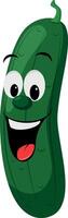 Vegetables Characters Collection. illustration of a funny and smiling cucumber in cartoon style. vector