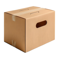 3d representación de un blanco caja en transparente antecedentes png