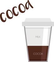 illustration of a Cocoa cup icon with its preparation and proportions. vector