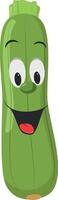 Vegetables Characters Collection. illustration of a funny and smiling zucchini in cartoon style. vector