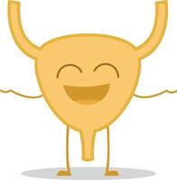 illustration of a healthy and funny bladder in cartoon style. vector