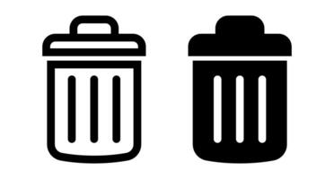 Trash can icon set. Delete button. vector