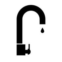 Water tap silhouette icon. Plumbing equipment. Water supply fee. vector