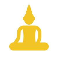 Golden Buddha statue icon. vector