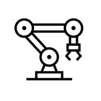 Simple robot arm icon. Automation of line work. Manufacturing. vector