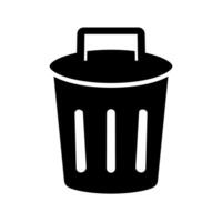 Trash can silhouette icon. Delete button UI icon. vector