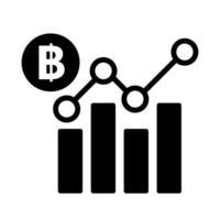 Thai baht value increase. Thailand currency chart and bar graph. vector