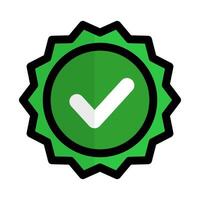 Flat design check mark badge icon. vector