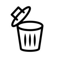 Open trash can icon. Waste. vector